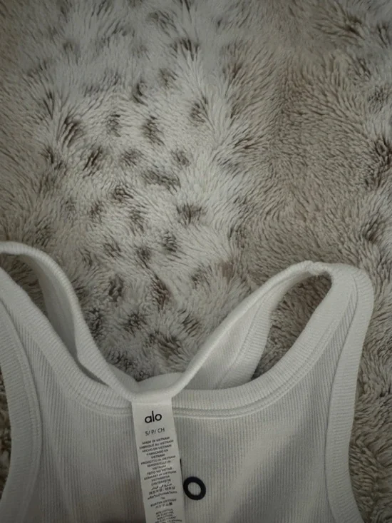 ALO Yoga White Ribbed Racerback Tank - Picture 2 of 2